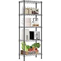 Commercial Grade Heavy-Duty 5-Tier Height Adjustable Rack (5 Tier-Black | 60 x 30 x 150 cm)