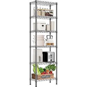 commercial grade heavy-duty 6-tier height adjustable rack 6 tier-black  60 x 30 x 180 cm