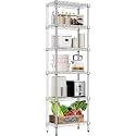 Commercial Grade Heavy-Duty 6-Tier Height Adjustable Rack (6 Tier-Chrome | 60 x 30 x 180 cm)