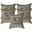 Decorative Brocade Cushion Cover 16x16 Inch Banarasi