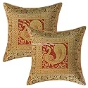 Decorative Brocade Cushion Covers 16x16 Inch Banarasi