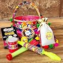 Decorative Buckets: Holi herbal Color Powder |Herbal GULAL| Holi Gift | Holi Hamper | ALL IN 1 Holi Decorations, Thandai, holi balloon bunch , chandan tilak,holi t shirt |Holi PICHKARI| holi platter (HOLI BUCKET HAMPER)