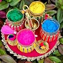 Holi Herbal Color Powder |Herbal GULAL| Holi Gift Hamper | Organic gulal | Holi Decorations | Holi Tilak THALI |Holi PICHKARI| Holi Platter (Holi Tilak Thali)