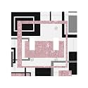 Decorative Double Toggle Outlet Light Switch Cover 2 Gang Glitter Cute Pink Black/Grey White Geomtric Print (Not Bling Sparkly) Mid Century Two Gang Electrical Switchplate Face Wall Plate
