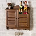 Decorative Electrical Panel Cover, Retro Meter Switch Box, Wooden Hide Breaker Box Cover, with Hooks and Handles, Flip-top Cabinet Doors Design(Brown,58 * 45cm/22.8 * 17.7in)