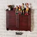 Decorative Electrical Panel Cover, Retro Meter Switch Box, Wooden Hide Breaker Box Cover, with Hooks and Handles, Flip-top Cabinet Doors Design(Red,46 * 32cm/18.1 * 12.6in)
