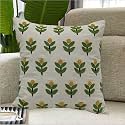 Decorative Embroidery Cushion Covers-Yellow ampGreenPack of 5