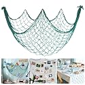 Decorative Fishing Net, 80x40Inch Aqua Fish Net Mermaid Party Decorations