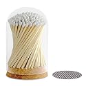 Decorative Matches Large Dome Glass Jar | 4" Color of Your Choice Long Matches (150 Matchsticks) + Cork Top Glass Holder + Striker Stickers | Gifts, Décor &amp; Candle Accessories | by Thankful Greetings