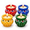 Decorative Matki Diya Candle Holders Set of 2