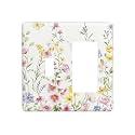 Decorative One Decorator/GFCI 1-Toggle Switch Wall Plate Combination 2-Gang Vintage Pretty Beauty Romantic Wild Flowers Rustic Boho Floral Plant Combo Replacement Outlet Swtich Light Faceplates Cover