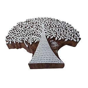 decorative printing block large banyan tree pattern big wooden stamp