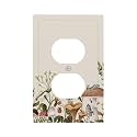Decorative Rustic Cute Boho Mushroom 1-Gang Duplex Outlet Cover