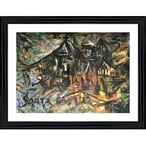 Decoratus Multicoloured Villagescape 1965- Famous Painting by