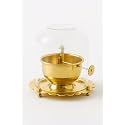 DECOREHUB Pure 100% Brass 1nemver Size Akhand Diya with Adjustable Bati Knob, Wick Lifting Screw Lever with Glass Cover, 40ml Burns Up to 12Hours for Long Lasting Pooja (Small) and 1 Extra Wick Free