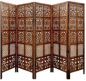 Decorhand Handcrafted 5 Panel Wooden Room Partition