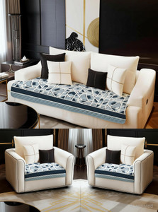 DECORIAN Velvet 311 Seater Sofa Geometric Cover