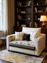 DECORIAN Velvet 311 Seater Sofa Geometric Cover