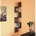 DecorNation Corner Wall Mount Shelf Zigzag Shape (Egyptian Walnut)