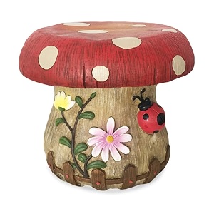 the decorshed fiber stools for garden home amp kids room decor  mushroom style terrace garden stools sitting stool for living room  red  - 3332 cm