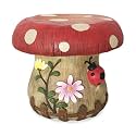The Decorshed Fiber Stools for Garden Home & Kids Room Decor | Mushroom Style Terrace Garden Stools Sitting Stool for Living Room [ Red ] - 33.32 Cm