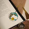 DecorTwist Premium Brass Bookmarks (Size 1.9" x 3.3") Pack of 1 Handcrafted Sun Design Multicolor Bookmark with Tassel Gift for Teachers, Readers, Book Lovers, Student Friend Gifts
