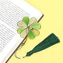 DecorTwist Premium Brass Bookmarks (Size 1.9" x 2.7") Pack of 2 Handcrafted Flower Design Multicolor Bookmark with Tassel Gift for Teachers, Readers, Book Lovers, Student Friend Gifts