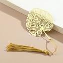 DecorTwist Premium Brass Bookmarks (Size 1.9" x 2.7") Pack of 2 Handcrafted Flower Design Multicolor Bookmark with Tassel Gift for Teachers, Readers, Book Lovers, Student Friend Gifts