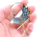 DecorTwist Premium Brass Bookmarks (Size 1.9" x 2.7") Pack of 3 Handcrafted Flower Design Multicolor Bookmark with Tassel Gift for Teachers, Readers, Book Lovers, Student Friend Gifts