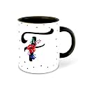 Letter F Name Initial Alphabet Inspiration Printed Black Inner Ceramic Coffee Mug - Birthday | Anniversary | Best Gift | Hobby (Multi 6)