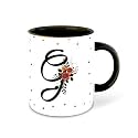 Letter G Name Initial Alphabet Inspiration Printed Black Inner Ceramic Coffee Mug - Birthday | Anniversary | Best Gift | Hobby (Multi 7)