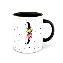 Letter I Name Initial Alphabet Inspiration Printed Black Inner Ceramic Coffee Mug - Birthday | Anniversary | Best Gift | Hobby (Multi 9)