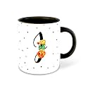 Letter J Name Initial Alphabet Inspiration Printed Black Inner Ceramic Coffee Mug - Birthday | Anniversary | Best Gift | Hobby (Multi 10)
