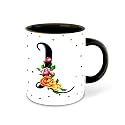 Letter L Name Initial Alphabet Inspiration Printed Black Inner Ceramic Coffee Mug - Birthday | Anniversary | Best Gift | Hobby (Multi 12)