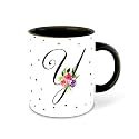 Letter Y Name Initial Alphabet Inspiration Printed Black Inner Ceramic Coffee Mug - Birthday | Anniversary | Best Gift | Hobby (Multi 25)