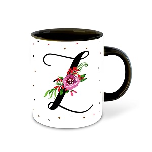 letter z name initial alphabet inspiration printed black inner ceramic coffee mug - birthday  anniversary  best gift  hobby multi 26