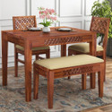 DECORWOOD Solid Sheesham Wood Four Seater Dining