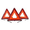 DEDC Warning Triangle, Foldable Safety Triangle, Triple Warning Kit, Warning Triangle Reflector, Roadside Hazard Sign, Triangle Symbol for Emergency with Storage Bag (3 Pack)