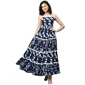DEEBACO Women39s Color Block Print Cotton Maxi