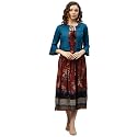DEEBACO Women39s Floral Print Rayon Midi Calf