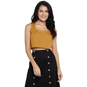 DEEBACO Womens Regular Fit Cotton Pintuck Round