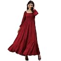 DEEBACO Women39s Solid Rayon A-Line Maxi Dress