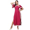 DEEBACO Women39s Solid Rayon Slit Ankle Length