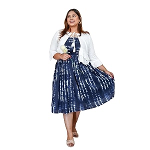DEEBACO Womens Tie-Dye Rayon Fit and Flare