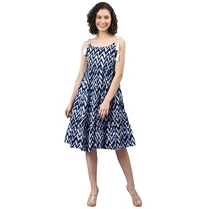 DEEBACO Womens Tie-Dye Rayon Fit and Flare