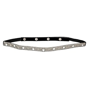 deebaco women39s westernethnic one piece embellished lace adjustable elastic stretchable ladies belt for women stylish fancy fashion accessories girl belts button closure black silver gold white