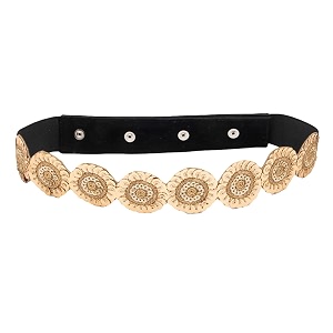 deebaco women39s westernethnic one piece embellished lace adjustable elastic stretchable ladies belt for women stylish fancy fashion accessories girl belts button closure black silver gold white