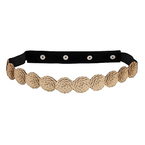 deebaco women39s westernethnic one piece embellished lace adjustable elastic stretchable ladies belt for women stylish fancy fashion accessories girl belts button closure black silver gold white