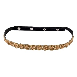 deebaco women39s westernethnic one piece embellished lace adjustable elastic stretchable ladies belt for women stylish fancy fashion accessories girl belts button closure black silver gold white