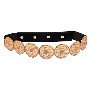 deebaco women39s westernethnic one piece embellished lace adjustable elastic stretchable ladies belt for women stylish fancy fashion accessories girl belts button closure black silver gold white